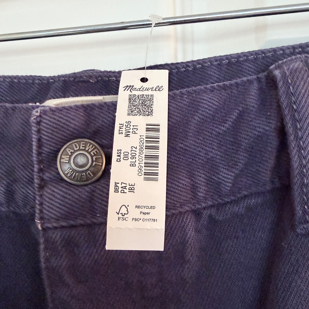 NWT Madewell Darted Barrel-Leg Jeans – Dark Rinse, Petite 31 (NW546) - Picture 5 of 5